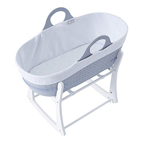 Tommee Tippee – Cuna Moisés para Bebés Sleepee, Cesta con Asas y Soporte, Eco-sostenible, Recién Nacidos, Color Gris