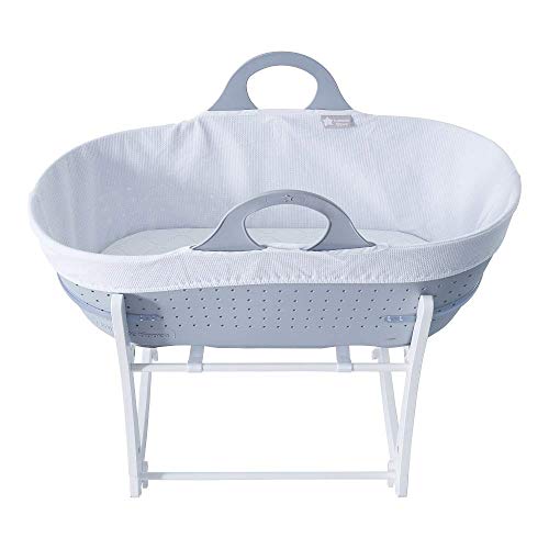 Tommee Tippee – Cuna Moisés para Bebés Sleepee, Cesta con Asas y Soporte, Eco-sostenible, Recién Nacidos, Color Gris