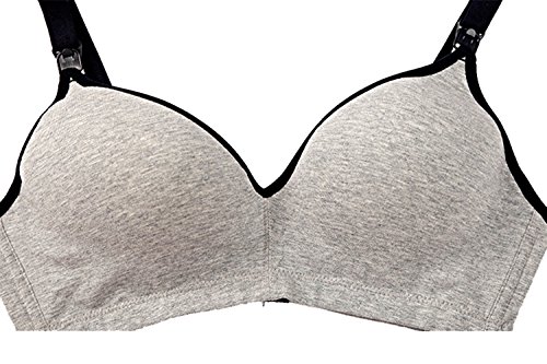 Topwhere® Sujetador Lactancia Premamá Algodón con (95C (36C), Gray)