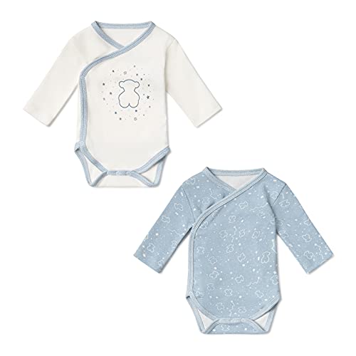 TOUS BABY - Set de 2 bodys manga larga para tu Bebé.(Space-1504 Azul, 3 meses)