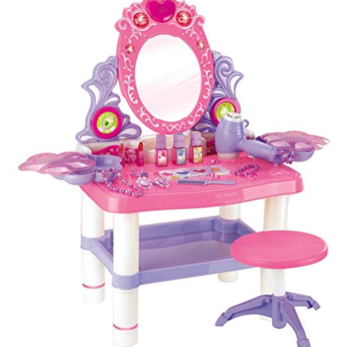 TOYANDONA 1 Unidades Novedad Maquillaje Mesa Juguetes Coloridos Princesa Tocador Simulación Belleza Maquillaje Juguetes Juegos de rol Juguetes con luz y música para niñas Hogar sin batería