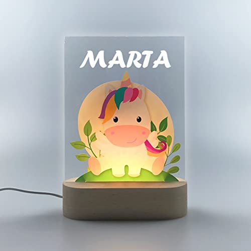 Transparent Gift Lámpara Quitamiedos Personalizada - Luz nocturna infantil para bebés y niños con nombre personalizable