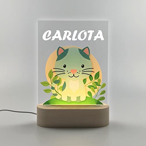 Transparent Gift Lámpara Quitamiedos Personalizada - Luz nocturna infantil para bebés y niños con nombre personalizable