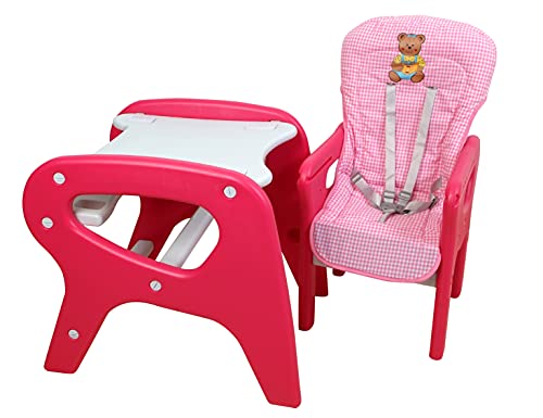 Trona para bebé convertible en mesa y silla, panda rosa. Trona o silla para niños