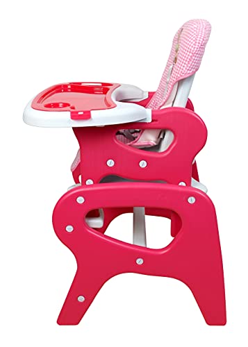 Trona para bebé convertible en mesa y silla, panda rosa. Trona o silla para niños