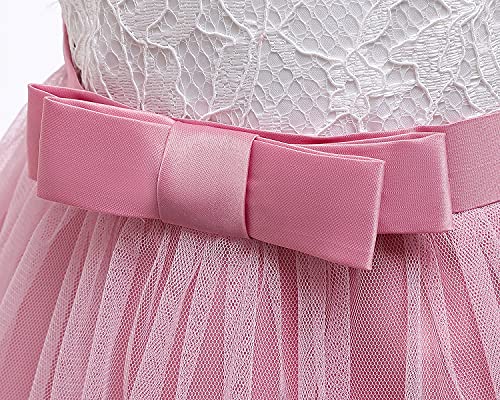 TTYAOVO Bebé Boda Bautismo Bautizo Tutu Vestido Chicas Princesa Vestir Talla(100) 2-3 Años 648 Rosa Profundo