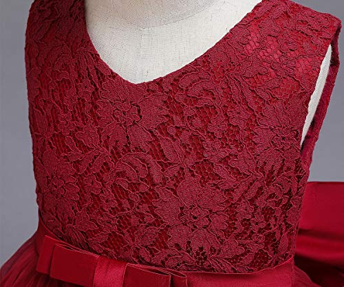 TTYAOVO Bebé Boda Bautismo Bautizo Tutu Vestido Chicas Princesa Vestir Talla(120) 4-5 Años 648 Rojo