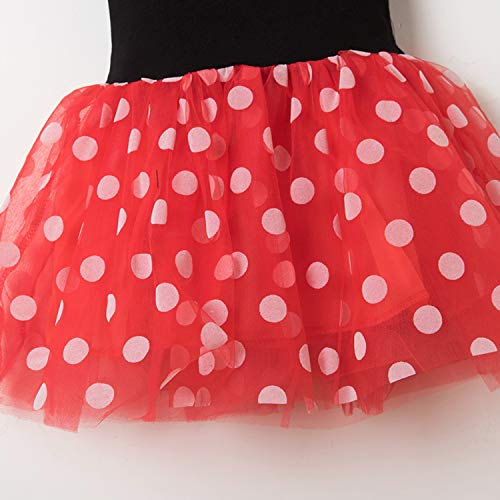 TTYAOVO Bebé Chicas Polca Punto Tutu Vestido Talla 130 (5-6 Años, 363 Rojo)