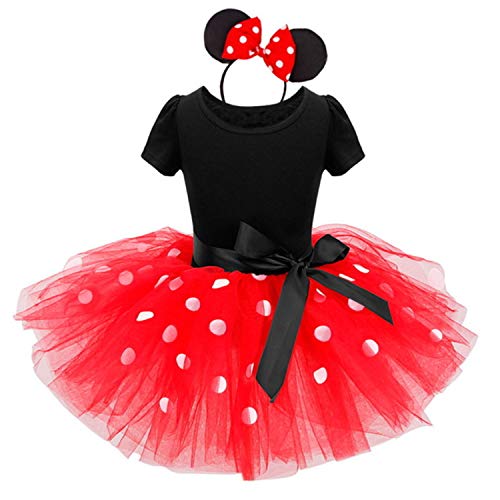 TTYAOVO Bebé Chicas Polca Punto Tutu Vestido Talla 130 (5-6 Años, 363 Rojo)