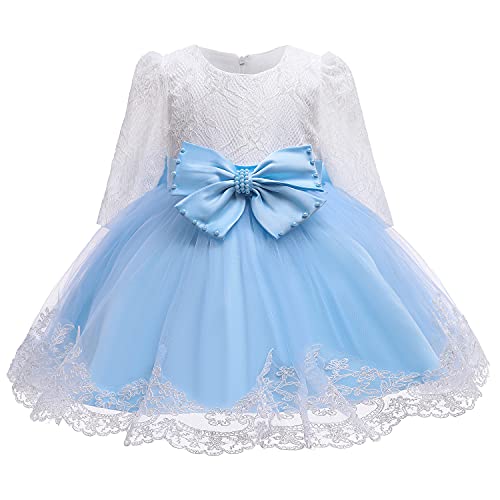 TTYAOVO Bebé Flor Vestir Tutu Vestir Princesa Fiesta Ropa Talla 70 (0-6 Meses) 724 Azul