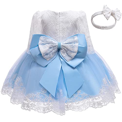 TTYAOVO Bebé Flor Vestir Tutu Vestir Princesa Fiesta Ropa Talla 70 (0-6 Meses) 724 Azul