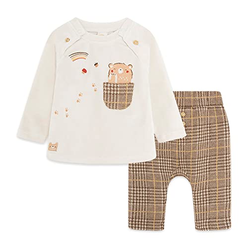 Tuc Tuc Camiseta Punto Y PANTALÓN Felpa Cuadros NIÑO MARRÓN Brownie Bears FW21, 0-1M Bebé-Niños