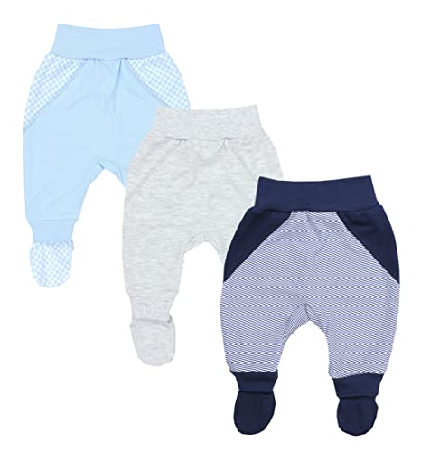 TupTam Pantalón con Pies de Bebé para Niños Pack de 3, Mix de Colores 1, 68