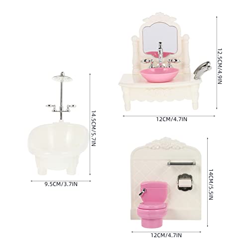 UKCOCO Casa de muñecas para el baño, 1 juego de accesorios de baño, miniherramienta para bañera, lavabo, modelo infantil, juguete (color aleatorio).