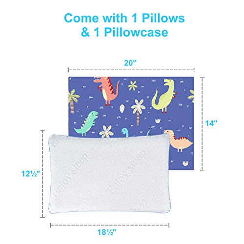 Ulife Mall Almohadas para Niños con Funda - 47 x 30cm Hipoalergénica Almohada para Bebés de Algodón Orgánico Suave para Dormir Lavable e Respirable Almohada Infantil para Niños y Niñas y Cuna y Viajar