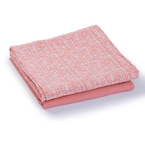 Urban Kanga Muselinas Bebe Algodón 120X120 cm Gasas Bebe Algodón Pack de 2 (Rosa)