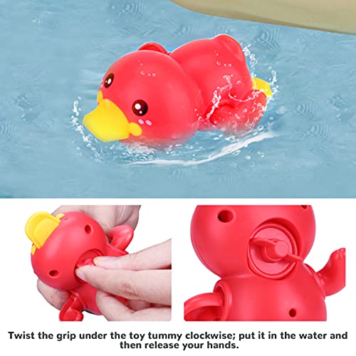 Vacoulery Juguetes Bañera Bebe, 8Pcs Juguetes de Baño Pato Flotantes para Bebé Niños Juguetes Acuáticos Diversión Sonido Lavado Baño Swim (Red de Pesca de 1pc y Juguetes de Animales flotantes 7pcs)