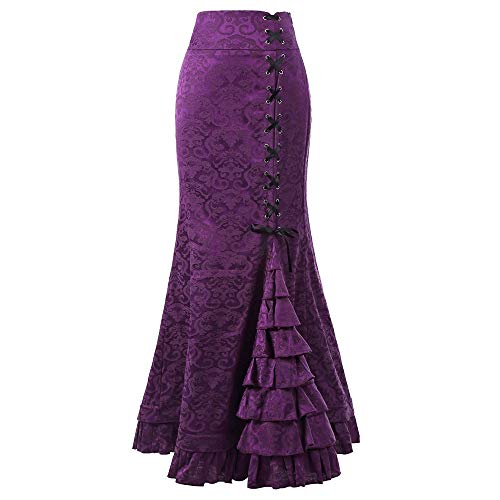 Vectry Faldas Falda De Flamenca Niña Faldas Mujer Cortas Fatas Mujer Tul Falda Vaquera Niña Falda Tutu Faldas Largas Boda Faldas Vuelo (Morado, XXXL)