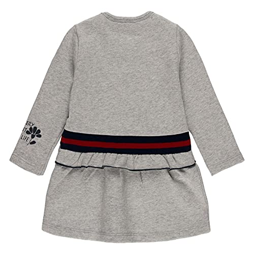 Vestido Bebe Niña – Ropa Bebe Niña de 6 Meses a 3 años– Vestido Bebe niña Invierno - de Felpa de Flores y Corazones - Ropa de Regalo para Bebe Niña – Vestido Bebe de Punto Color Gris