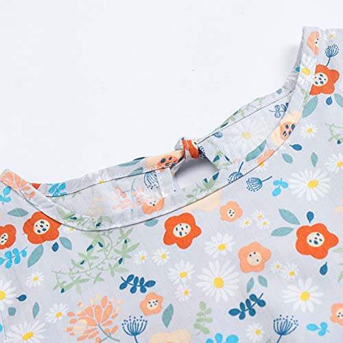 Vestidos de bebé para niñas - Ropa de bebé Niñas - Vestido de manga larga de una pieza con estampado floral de princesa vestido de otoño para niños (6 meses a 3 años), gris, 2-3 Años