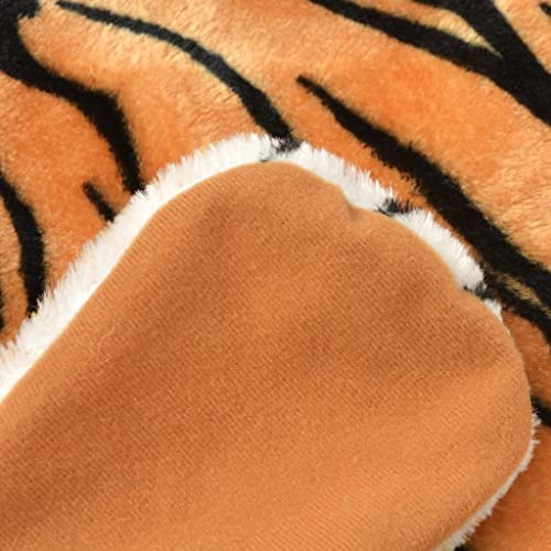 vidaXL Alfombra de Tigre de Peluche 144cm Marrón Alfombrilla Niños Felpa Suave