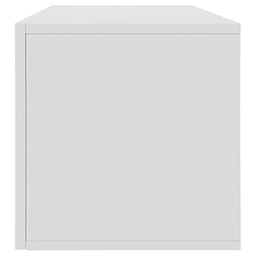 vidaXL Caja para Discos de Vinilo Aglomerado Blanca 71x34x36cm Mobiliario CDs Accesorios Organización Música Colección Hobbies Diseño Elegante Clásico