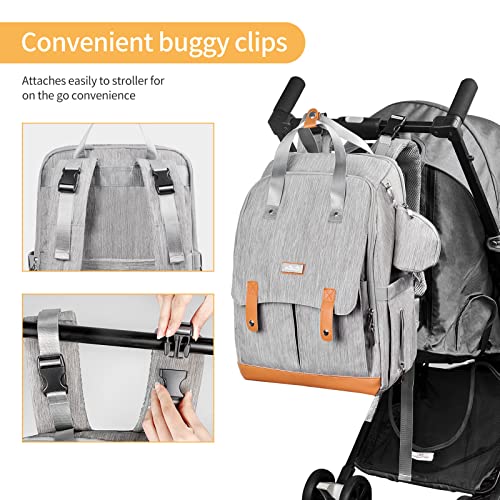 Viedouce Mochila para Pañales de Bebé,Mochila para Bebe, Biberones Bolso de Cambio,Mochila de Bolso Bebe Pañales,Mochila Maternidad con Cambiador y Soporte para Chupete,Impermeable,Gran Capacidad