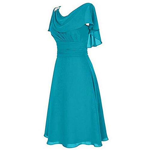 VJGOAL Mujer Color sólido Manga de Volantes Boda Dama de Honor Cintura Alta Fiesta Bola Formal Vestido de Fiesta Cóctel Fiesta de Noche Vestido de Gasa