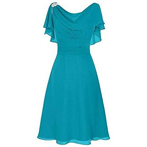 VJGOAL Mujer Color sólido Manga de Volantes Boda Dama de Honor Cintura Alta Fiesta Bola Formal Vestido de Fiesta Cóctel Fiesta de Noche Vestido de Gasa