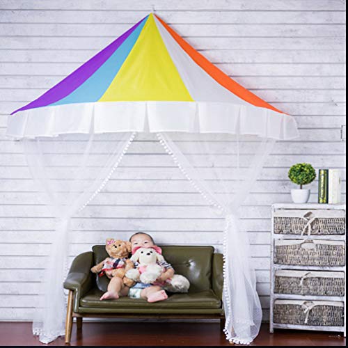 Vosarea Arco Iris Cama Dosel cúpula semicírculo Lectura Esquina Carpa mosquitera Decorativa para niños pequeños -1.5m