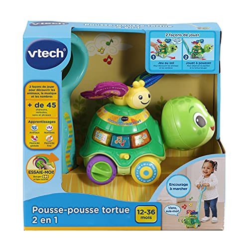 VTech-80-547605 Tortuga de Empuje, Multicolor (547605)