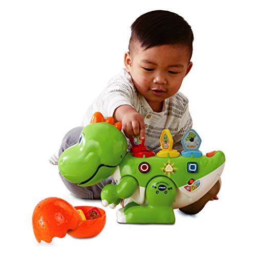 VTech - Dino Babysaurio Travieso, Simpática Mascota Interactiva Acompañada de 9 Fichas para Cambiar la Personalidad, Diversión Jurásica, Color Verde (80-518722)