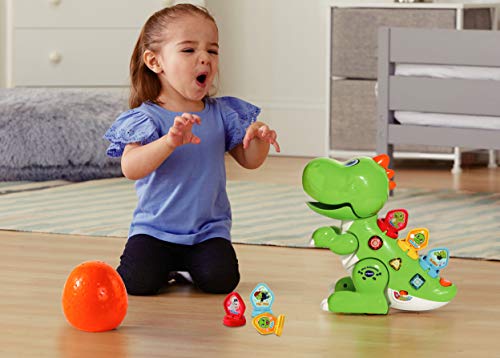 VTech - Dino Babysaurio Travieso, Simpática Mascota Interactiva Acompañada de 9 Fichas para Cambiar la Personalidad, Diversión Jurásica, Color Verde (80-518722)