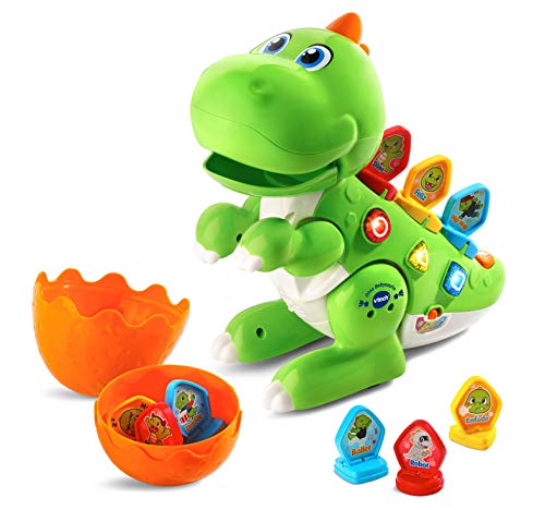 VTech - Dino Babysaurio Travieso, Simpática Mascota Interactiva Acompañada de 9 Fichas para Cambiar la Personalidad, Diversión Jurásica, Color Verde (80-518722)