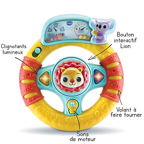 VTech P'tit Volante de los descubrimientos - Volante para bebé / 6 Meses - 3 años - Versión FR