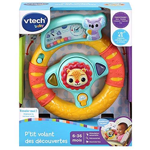 VTech P'tit Volante de los descubrimientos - Volante para bebé / 6 Meses - 3 años - Versión FR