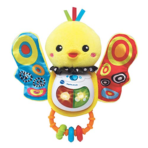 VTech Vaca Muusical Peluche Interactivo De Bebe con Suaves, Multicolor, Única (3480 166022) + 80 185322 Sonajero Pajarito Pío con Voz, Color (3480 185322)