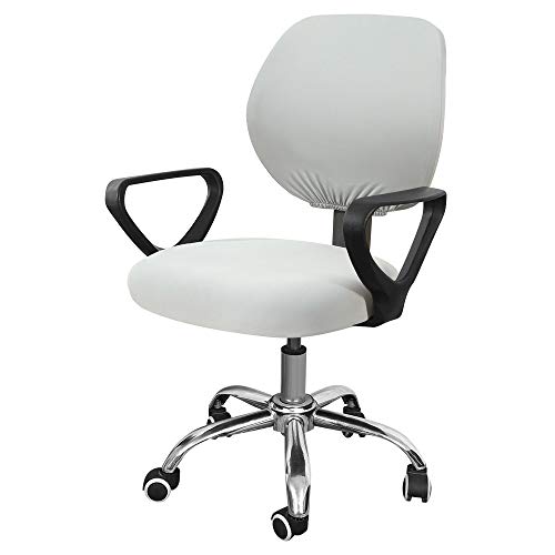 VvXx Fundas para Sillas, Extraíble Lavable Blanco Silla Giratoria Cubierta del Asiento Sillas Fundas, Elástico Duradero Y Elástico Spandex, Protector De La Silla para El Comedor Bar De La