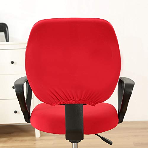 VvXx Fundas para Sillas, Extraíble Lavable Rojo Silla Giratoria Funda De Asiento Sillas Fundas, Elástico Duradero Y Elástico Spandex, Protector De Silla para Comedor Bar De Oficina Cafeter