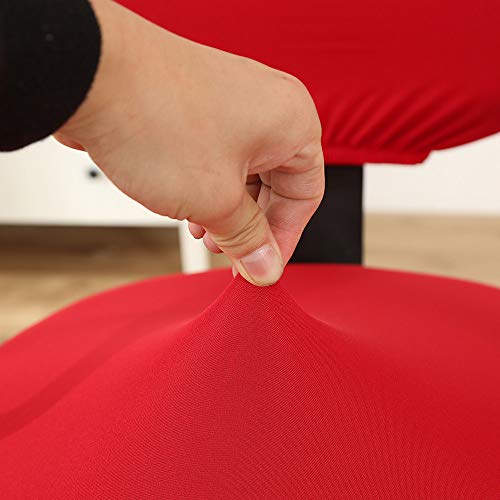 VvXx Fundas para Sillas, Extraíble Lavable Rojo Silla Giratoria Funda De Asiento Sillas Fundas, Elástico Duradero Y Elástico Spandex, Protector De Silla para Comedor Bar De Oficina Cafeter