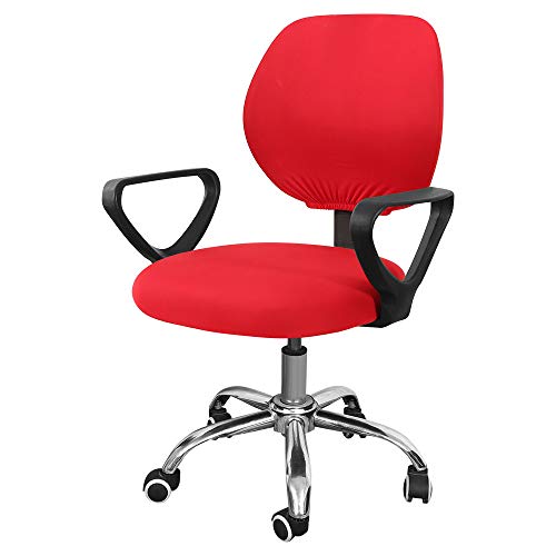 VvXx Fundas para Sillas, Extraíble Lavable Rojo Silla Giratoria Funda De Asiento Sillas Fundas, Elástico Duradero Y Elástico Spandex, Protector De Silla para Comedor Bar De Oficina Cafeter