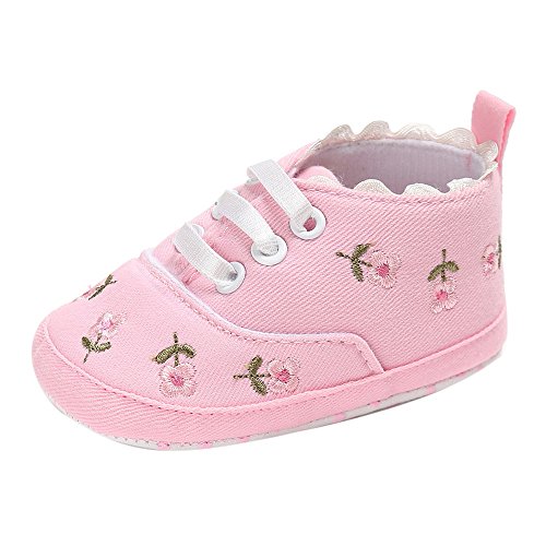 WanWorlder Zapatos Bebé Niña Dulce Floral Lindo Zapatillas Zapatos De Lona Suela Suave Antideslizante Zapatos De Cuna Bajos Zapatos Bebe Primeros Pasos Zapatos Bebé Recién Nacida