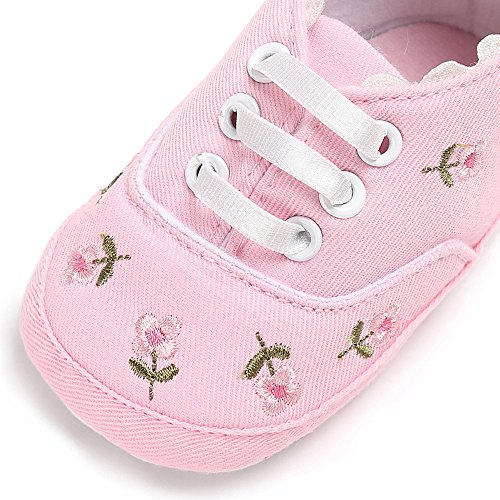 WanWorlder Zapatos Bebé Niña Dulce Floral Lindo Zapatillas Zapatos De Lona Suela Suave Antideslizante Zapatos De Cuna Bajos Zapatos Bebe Primeros Pasos Zapatos Bebé Recién Nacida