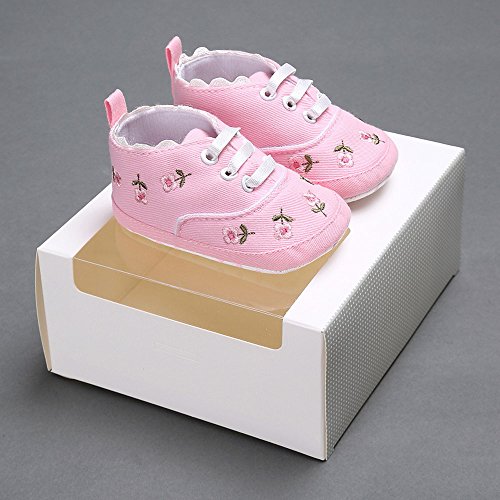 WanWorlder Zapatos Bebé Niña Dulce Floral Lindo Zapatillas Zapatos De Lona Suela Suave Antideslizante Zapatos De Cuna Bajos Zapatos Bebe Primeros Pasos Zapatos Bebé Recién Nacida