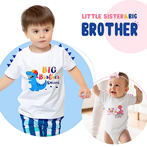 WAWSAM Hermano mayor Hermanita Conjunto de Camisas de Hermanos de Trajes a Juego (blanco, 2 Años / 0-3 Meses)