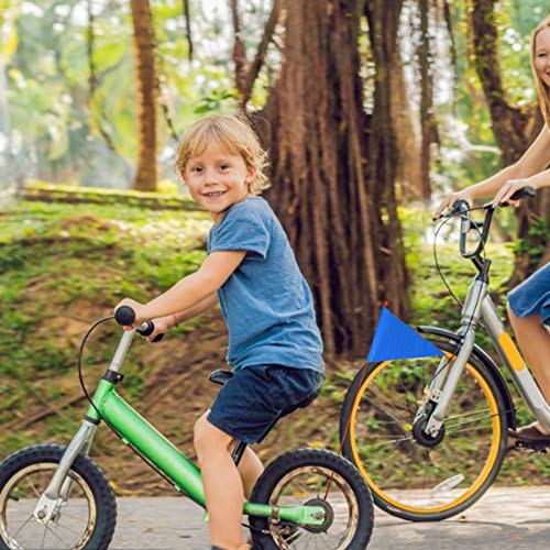 Welltobuy Bandera de Seguridad para bicicletasBandera Impermeable para Ciclismo Remolque para Bicicletas para niños Banderas Naranjas de Poste de Fibra de Vidrio de 6 pies de Alta Visibilidad