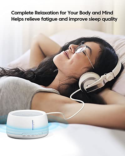 White Noise Machine - Dispositivo portátil para dormir con 30 sonidos relajantes, temporizador, función de memoria para el hogar, la oficina o los viajes, alimentado por USB, color blanco