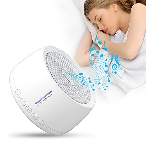 White Noise Machine - Dispositivo portátil para dormir con 30 sonidos relajantes, temporizador, función de memoria para el hogar, la oficina o los viajes, alimentado por USB, color blanco