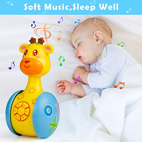 WolinTek Juguetes educativos tempranos,Juguetes Bebe ,Juguetes Musicales para Niños,Juguetes de Vaso de Jirafa Juguete de Sonido con Música y Luz,Máquina de Aprendizaje Regalo de Juguete