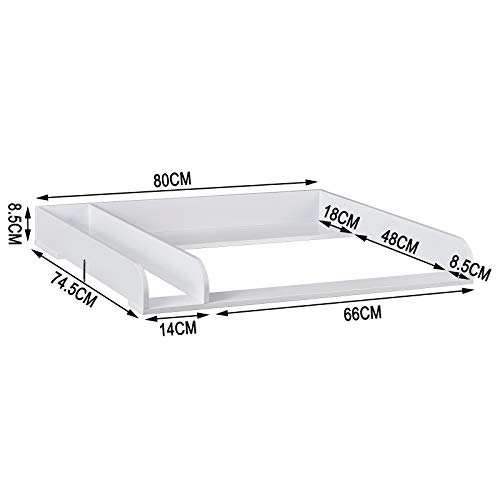 WOLTU Table à Langer avec 3 tiroirs Meuble à Langer pour bébé en aggloméré et MDF,Blanc WT002+WT003